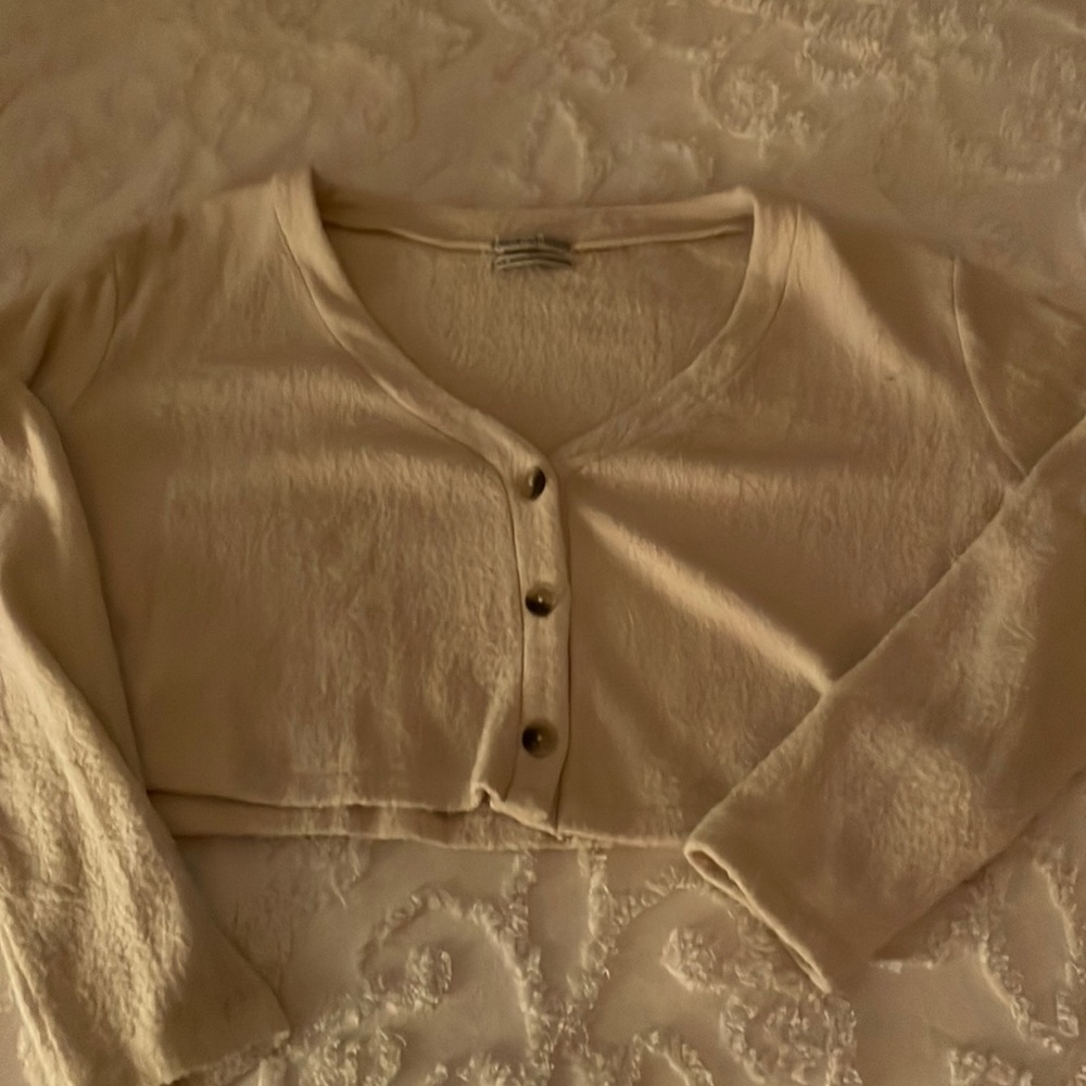 Urban Outfitters cream cropped cardigan